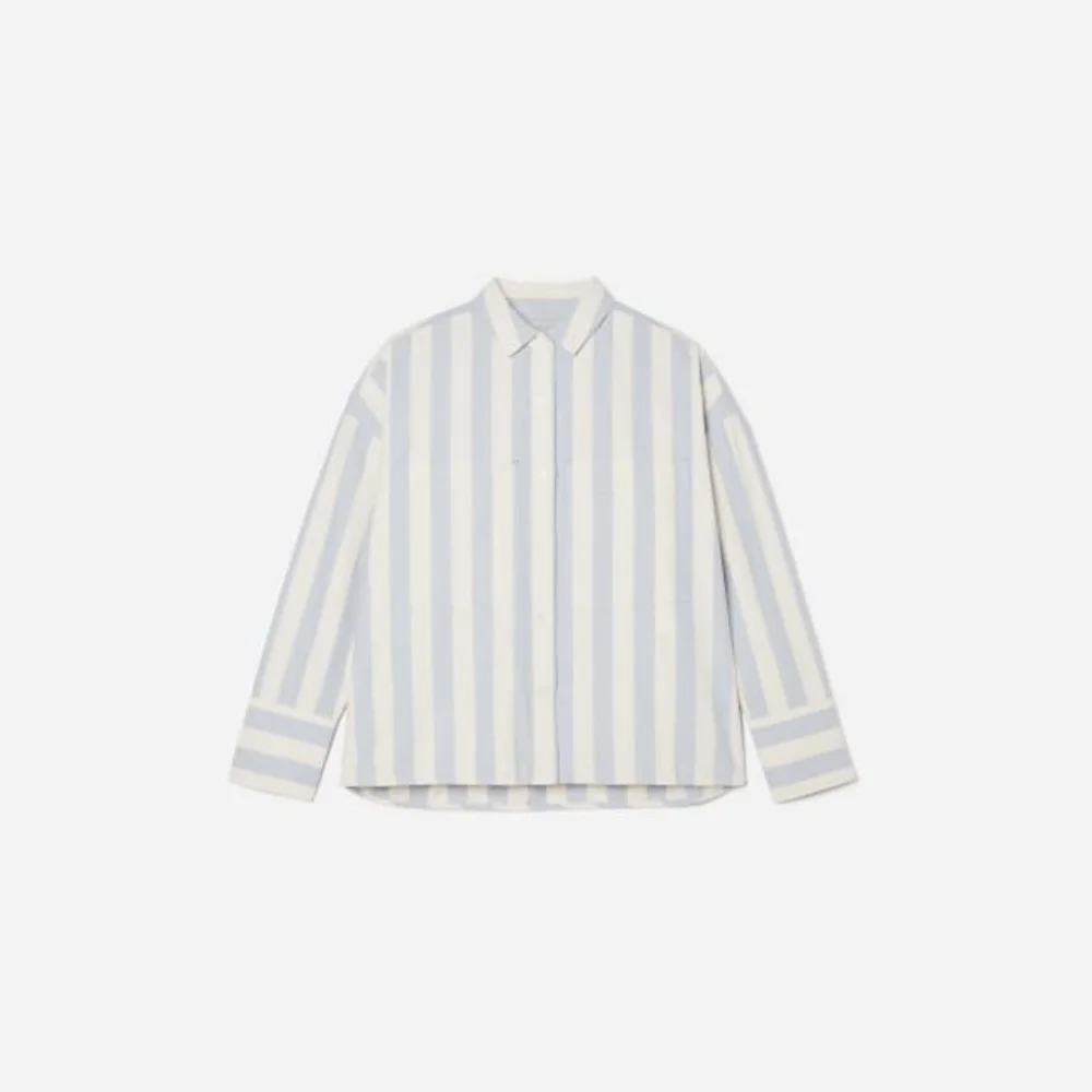 Everlane  Blue and White Striped Button Down Shirt - Picture 5 of 5